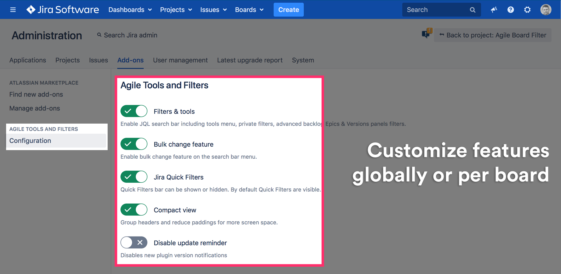 Advanced global & board configuration