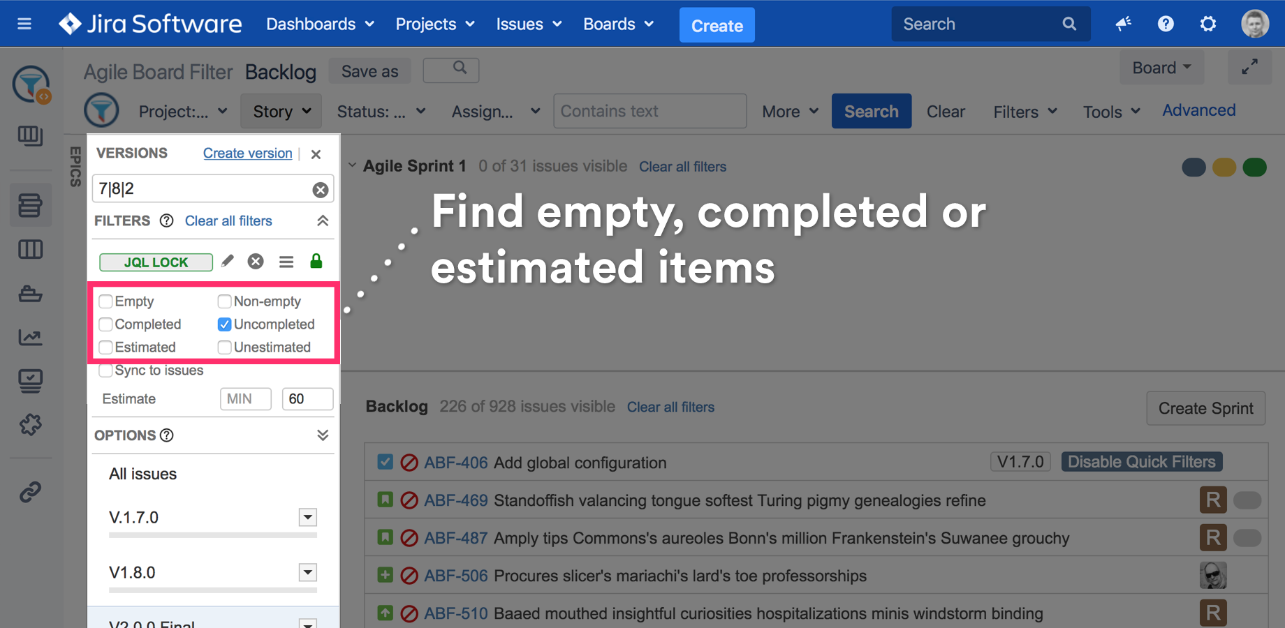 Predefined Epic filters